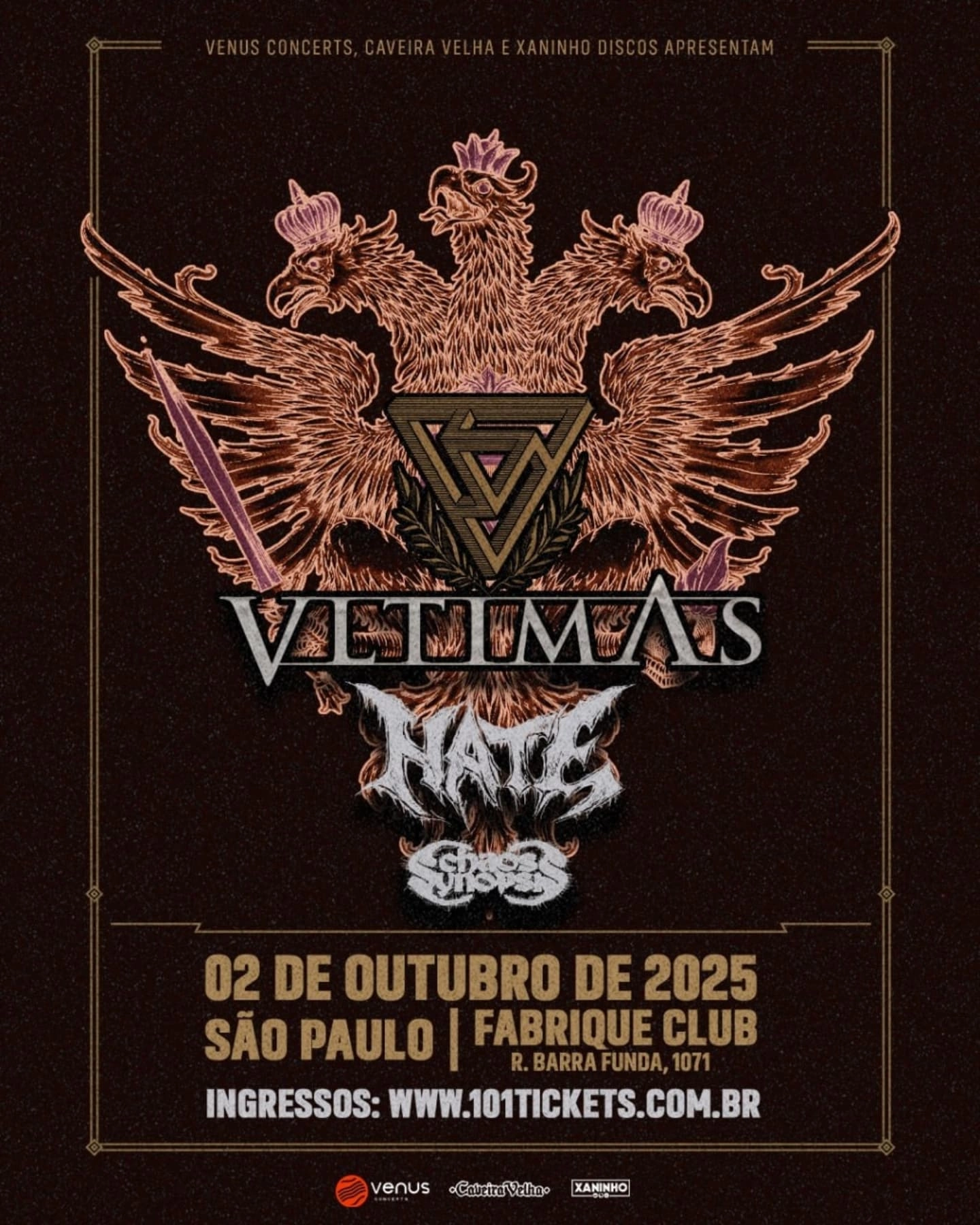 Vltimas e Hate se unem para show na capital Paulista em outubro
