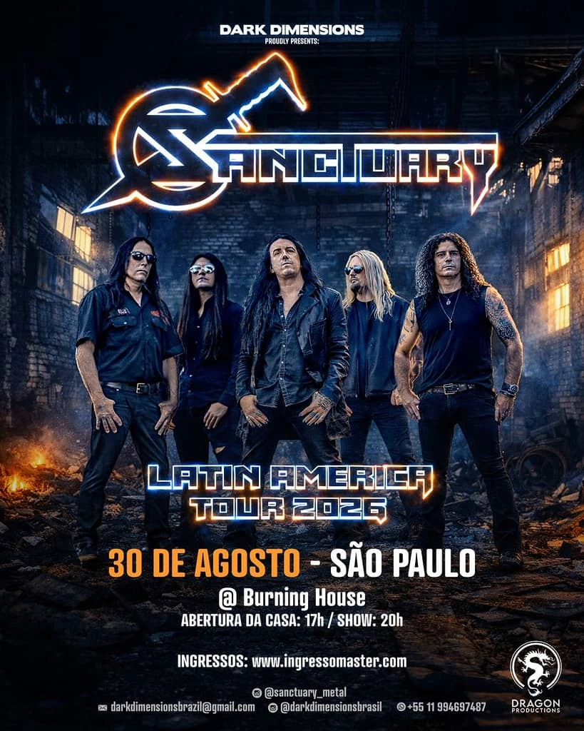 SANCTUARY EM SÃO PAULO: apresentação única celebra 40 anos com show histórico e material inédito